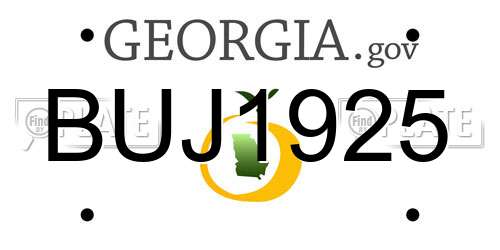 BUJ1925 Georgia License Plate