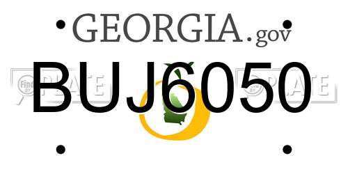BUJ6050 Georgia License Plate