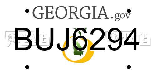 BUJ6294 Georgia License Plate