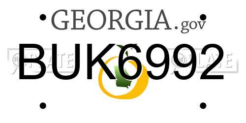 BUK6992 Georgia License Plate