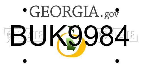 BUK9984 Georgia License Plate