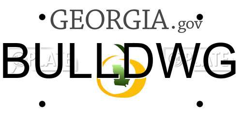 BULLDWG Georgia License Plate