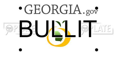 BULLIT Georgia License Plate