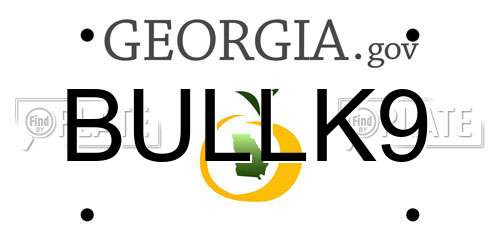 BULLK9 Georgia License Plate