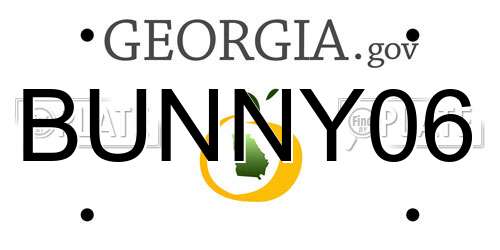 BUNNY06 Georgia License Plate