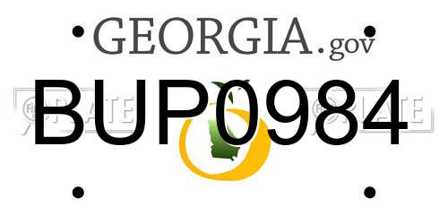 BUP0984 Georgia License Plate