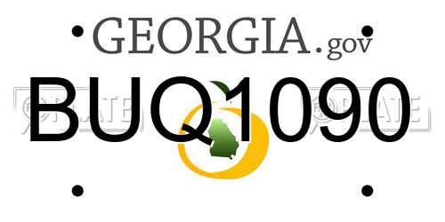 BUQ1090 Georgia License Plate