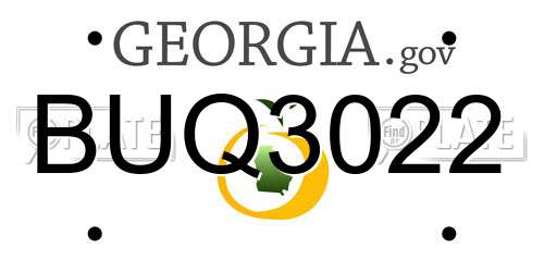 BUQ3022 Georgia License Plate