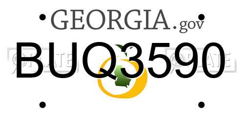BUQ3590 Georgia License Plate