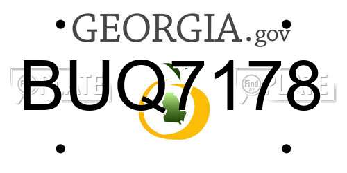 BUQ7178 Georgia License Plate