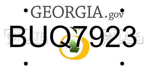 BUQ7923 Georgia License Plate