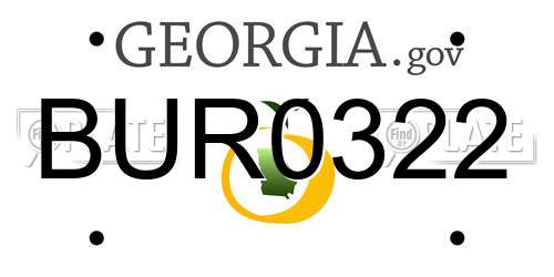 BUR0322 Georgia License Plate