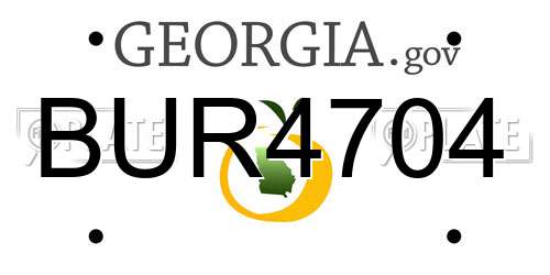 BUR4704 Georgia License Plate
