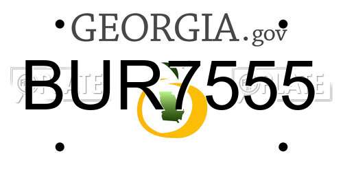 BUR7555 Georgia License Plate
