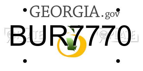 BUR7770 Georgia License Plate