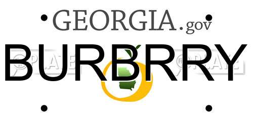 BURBRRY Georgia License Plate