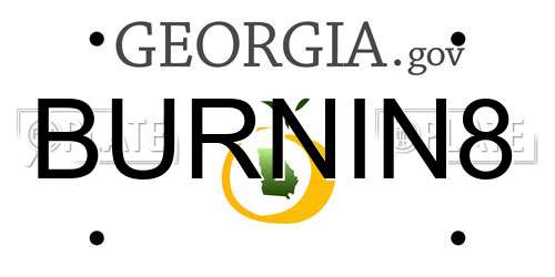 BURNIN8 Georgia License Plate