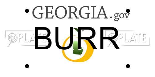 BURR Georgia License Plate