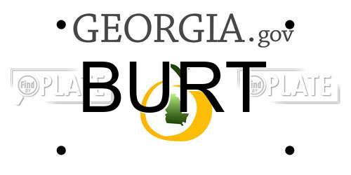 BURT Georgia License Plate