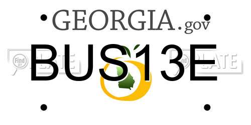 BUS13E Georgia License Plate
