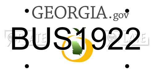 BUS1922 Georgia License Plate