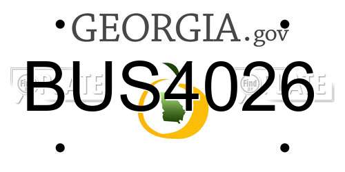 BUS4026 Georgia License Plate