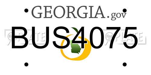 BUS4075 Georgia License Plate