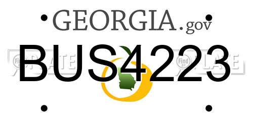 BUS4223 Georgia License Plate