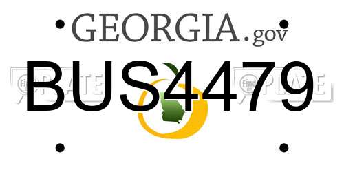 BUS4479 Georgia License Plate