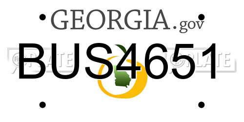 BUS4651 Georgia License Plate