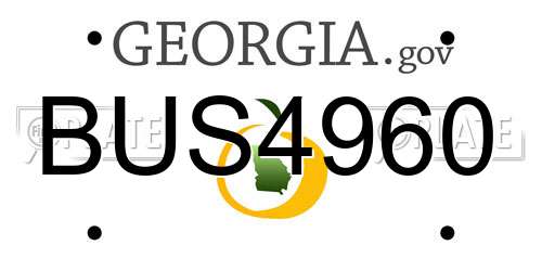 BUS4960 Georgia License Plate