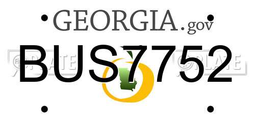 BUS7752 Georgia License Plate