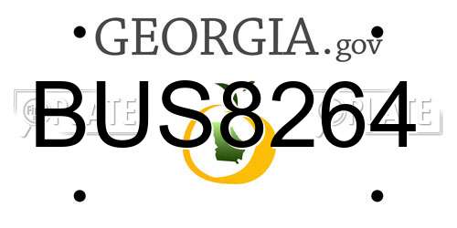 BUS8264 Georgia License Plate