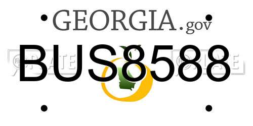BUS8588 Georgia License Plate