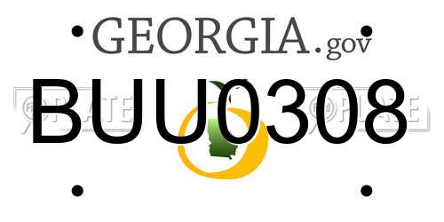 BUU0308 Georgia License Plate