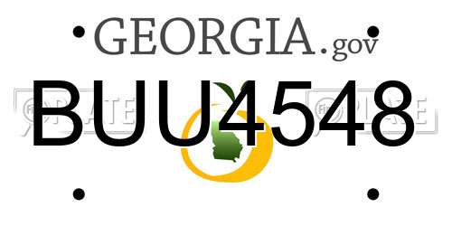 BUU4548 Georgia License Plate