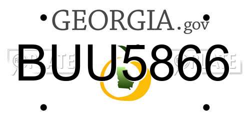 BUU5866 Georgia License Plate