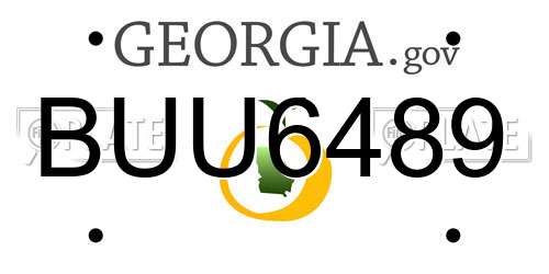 BUU6489 Georgia License Plate