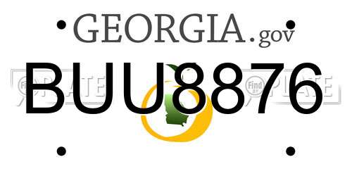 BUU8876 Georgia License Plate