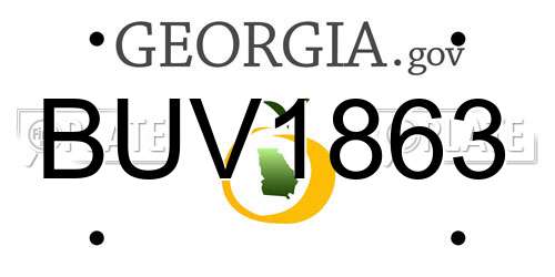BUV1863 Georgia License Plate