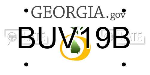 BUV19B Georgia License Plate