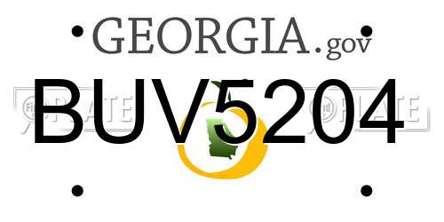 BUV5204 Georgia License Plate