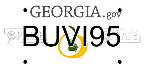BUVI95 Georgia License Plate