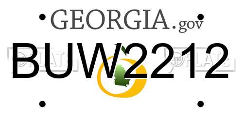 BUW2212 Georgia License Plate