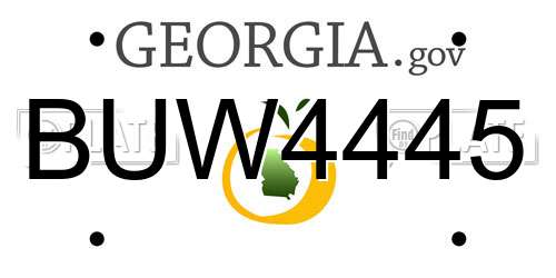 BUW4445 Georgia License Plate