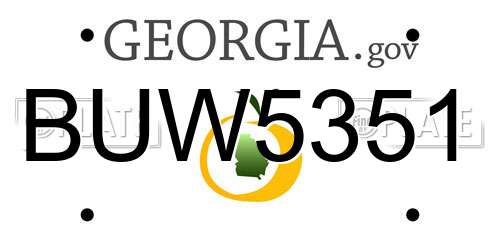 BUW5351 Georgia License Plate