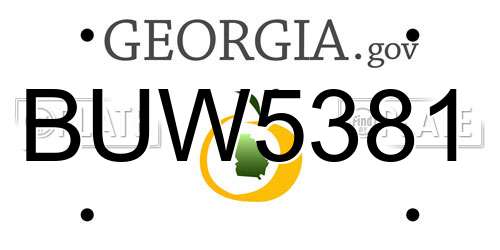 BUW5381 Georgia License Plate