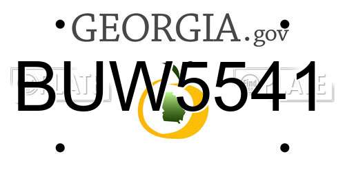 BUW5541 Georgia License Plate