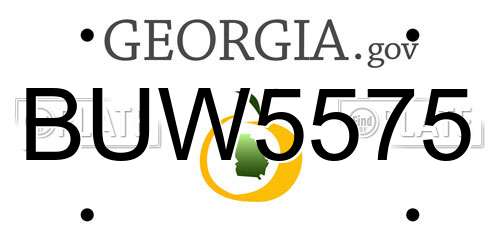 BUW5575 Georgia License Plate