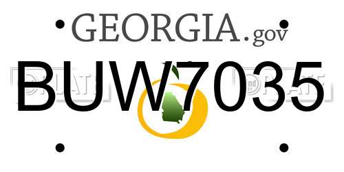 BUW7035 Georgia License Plate